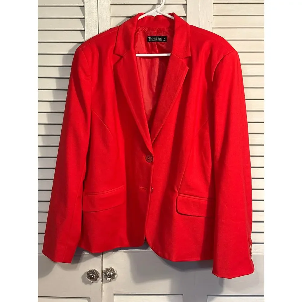 7th Avenue Design Studio New York And Company Red Blazer Size 20 - Picture 1 of 5